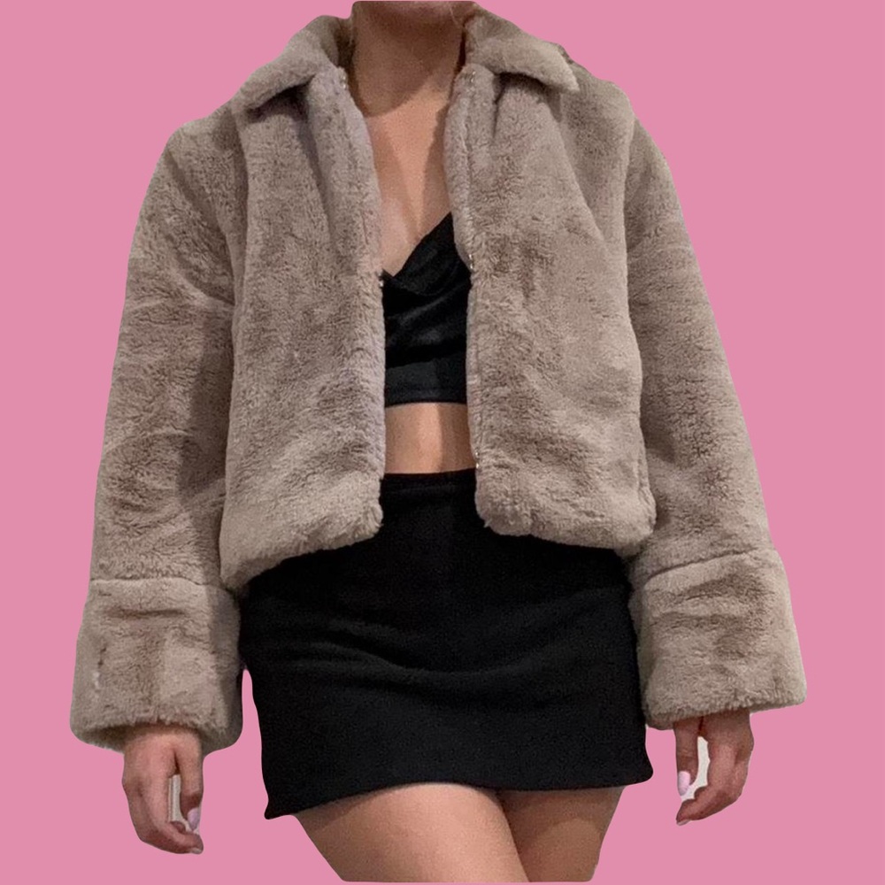 Beige Fur Coat Silk Lined (Brand new never worn)